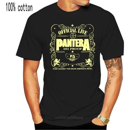 New Pantera 101 Proof Shirt S M L Xl Xxl Official T Shirt Metal Band Tshirt 2021 Retro T Shirt Black Men