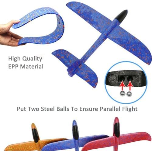 EPP Foam Hand Throw Airplane Outdoor Launch Glider Plane Kids Gift Toy 48CM Interesting Toys Easy to Fly Safety Design Jet