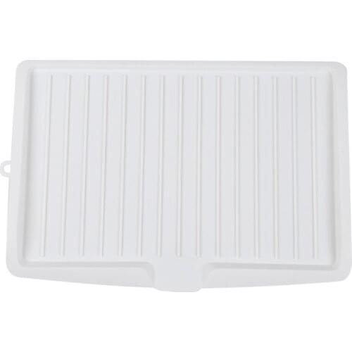 Plastic Dish Drainer Drip Tray Plate Cutlery Rack Kitchen Sink Rack Holder Large white