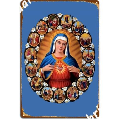 Immaculate Heart Of Mary Poster Metal Plaque Party Mural Painting Wall Cave Vintage Tin Sign Poster