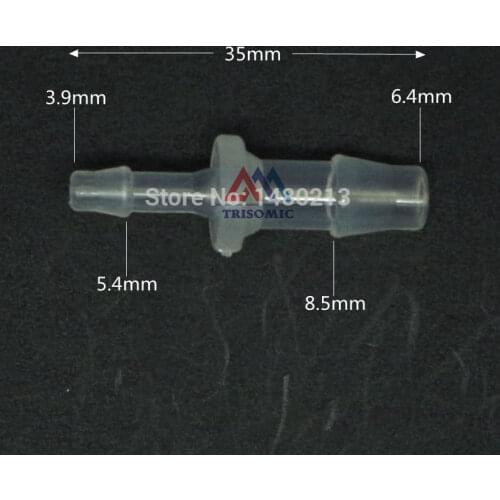 6.4mm*3.9mm Straight Reducing Connector Plastic Fitting Barbed Reducing Connector