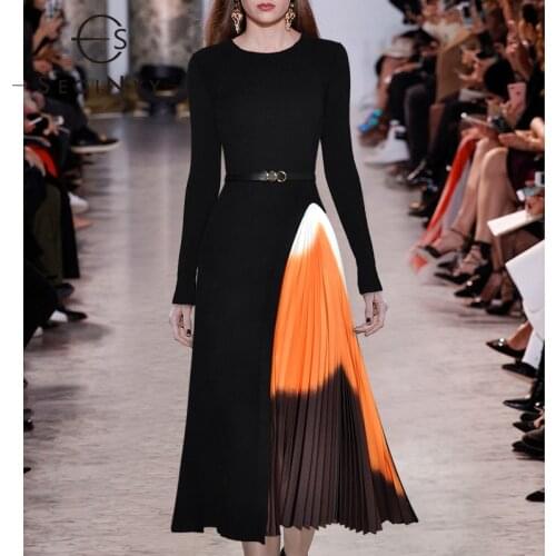 Модные трикотажные платья SEQINYY China At AliExpress