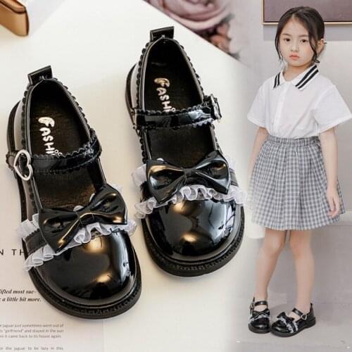 School Shoes for Girls Childrens Shoes Girls Leather Shoes Four Seasons Fashion Bow Girl Party Shoes Student Performance Shoes