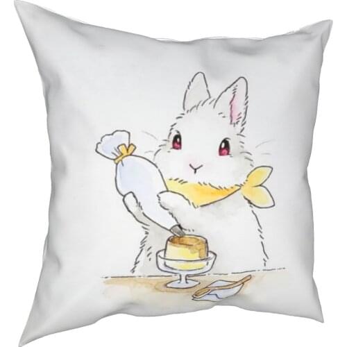 Lovely pet rabbit printed pillow case animal linen pillow case residential culture home decoration pillow case