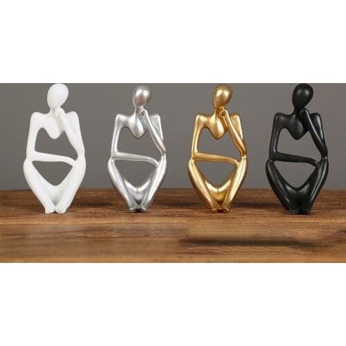 Nordic Abstract Thinker Statue Resin Figurine Office Home Decoration Desktop Decor Handmade Crafts Sculpture Modern Art Ornament