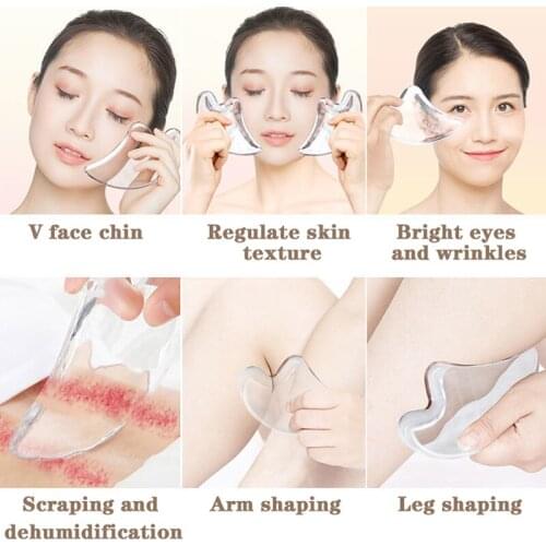2 PCS Face Massage Tool Body Arm Leg Slimming Gua Sha Scraper Board For Beauty