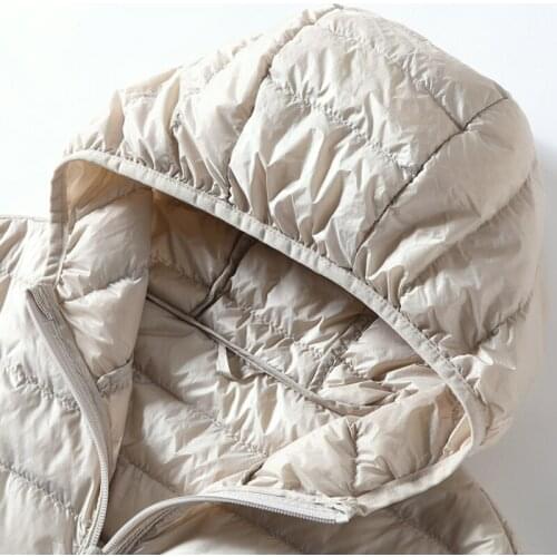 Womens Vest Duck Down Jacket Woman Hooded Spring Autumn Ultra Light Sleeveless Coat Plus Size Chalecos Para Mujer J3831