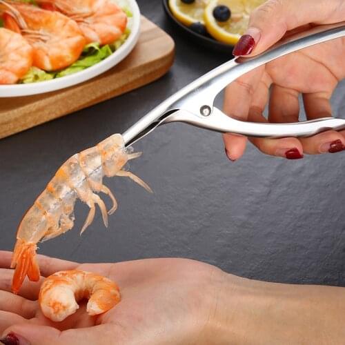 1PCS Stainless Steel Shrimp Peeler Prawn Shrimp Deveiner Fishing Knife Lobster Shell Remover Peel Device Kitchen Seafood Tools