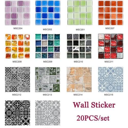20pcs/set of 3 Specifications Mosaic DIY Wall Stickers Kitchen Furniture Bathroom Waterproof Stickers Home Decoration Stickers