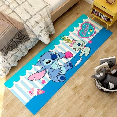 3D Lilo & Stitch Corridor Mat160x60cm Bedroom Rugs Kids Room Decorative Play Mat Area Rug Pastoral Carpets for Living Room