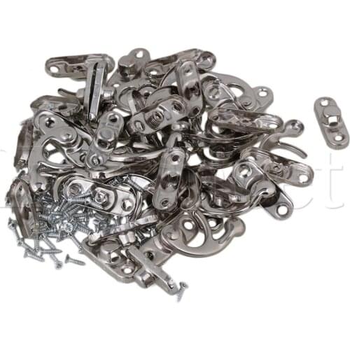 20 PCS Silver Vintage Jewelry Box Wooden Case Iron Horn Left Hook Lock