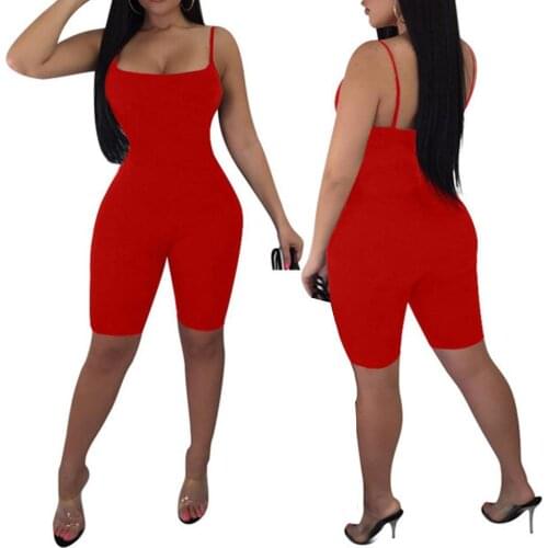 80% Hot Sales!!! Solid Color Sexy Women Sleeveless Skinny Elastic Nightclub Sport Jumpsuit Romper