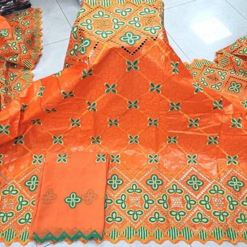 African Bazin Riche Brocade Lace 2021 High Quality Embroidered Jacquard Brocade Fabric With French Tulle Lace Gele Headtie 7yard