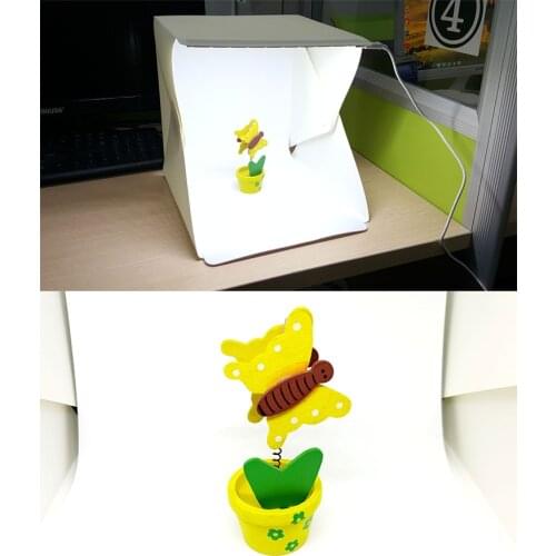 NEW Photo Studio Accessories Mini Folding Studio Diffuse Soft Box With LED Light Black White Background