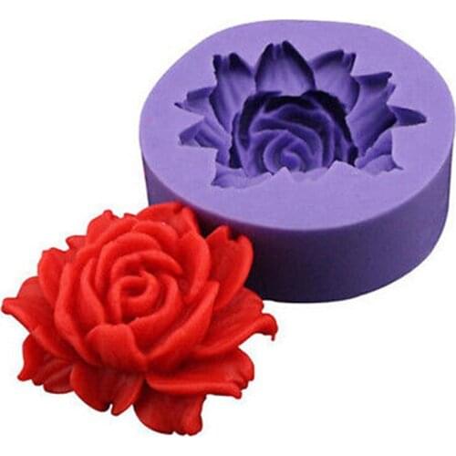 ANGRLY 3D Rose Flower Silicone Mold Fondant Cake Decorating Chocolate Cookie Soap Polymer Clay Resin baking molds Tools