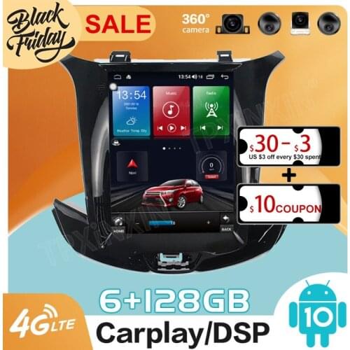128GB Android 10.0 Tesla Style for Chevrolet Cruze 2015 - 2018 Carplay GPS Car Navigation Multimedia Video Player Stereo Radio