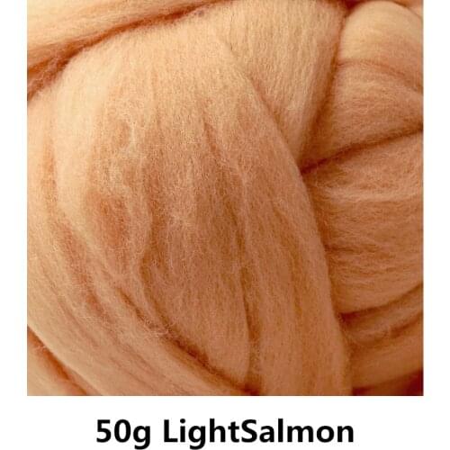 Free shipping 50g Super Fast felting Short Fiber Wool in Needle Felt wool felt color LightSalmon wet felting