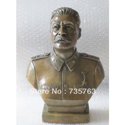 WBY 00426 12"Western Art Bronze Copper sculpture Joseph Stalin Bust statue