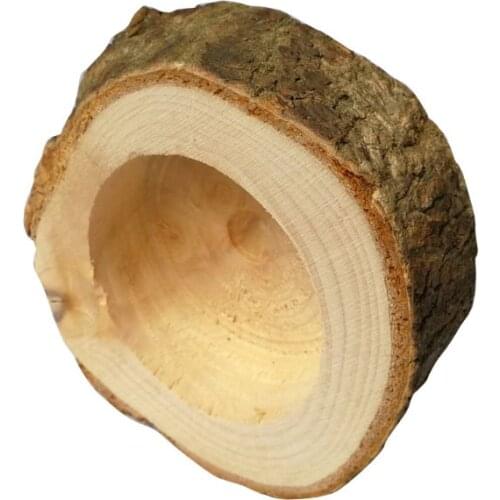 Rustic Wooden Candlestick Tealight Candle Holder Table Decoration Plant Flower Plot Ornament Craft 6x2.5cm