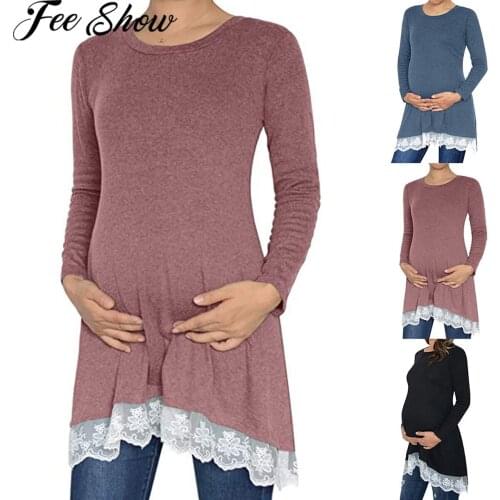 Футболки с длинным рукавом для беременных FEESHOW China At AliExpress
