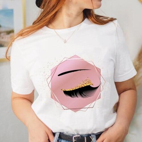 Graphic Watercolor Lovely Eye T Shirt Tee Fashion Women Lady Cartoon Top Clothing Female Short Sleeve Lovely T-shirt Clothing