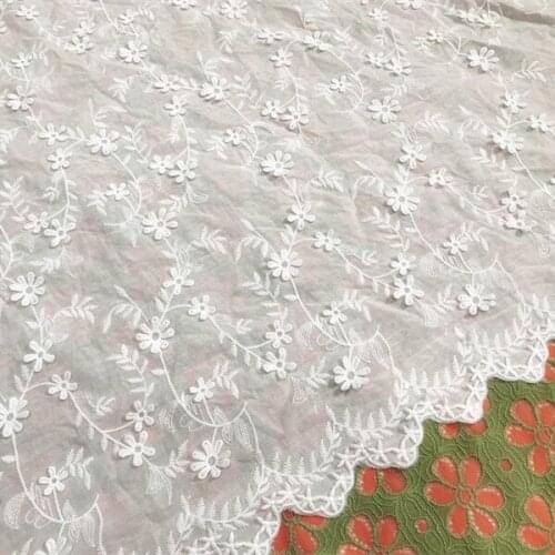 3D Flower Overlay Cotton Floral Lace Fabric Exquisite Flower Lace Fabric For DIY Costume Bridal Gowns Boho wedding Dress 1 yard