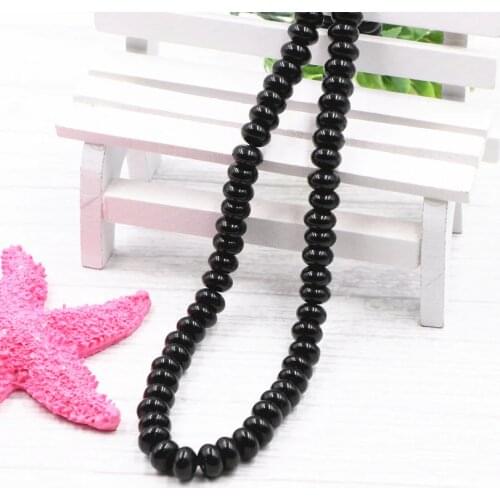 5x8mm Black Agates Stone Spacer Stone Abacus Onyx Loose Bead for DIY Bracelet Necklace Jewelry Making Accessories 15"strand B151