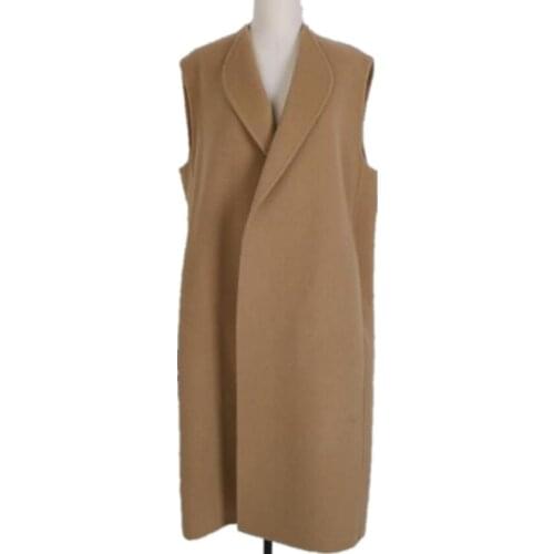 Plus size 4XL!Fashion Sleeveless Cardigan Long autumn winter Warm Woolen Brief Jackets for Women office