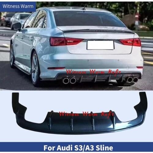 Car body kit FRP Carbon Fiber Rear Diffuser Lip Bumper Guard for Audi A3 Sline / S3 Sedan 4-Door 2013 - 2016