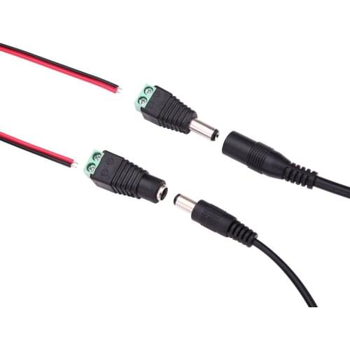 DC connector 2.1x5.5mm 4pcs female and 4pcs male, power plug adapter, plug cable for led light strip 3528/5050/5730