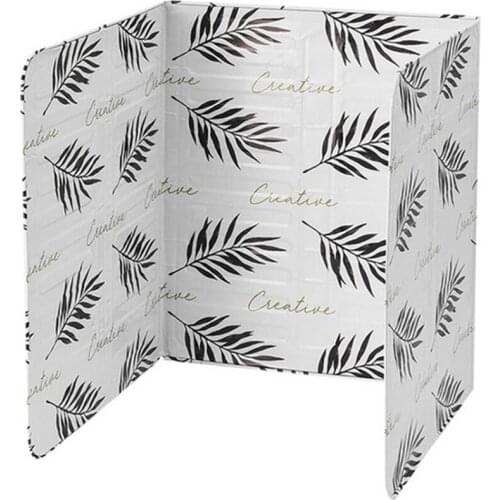 Oil Trap Splash Proof Baffle Aluminium Foil Plate Foldable Tinfoil Material Black Kitchen Gas Stove Frying Pan Non-stick Surface