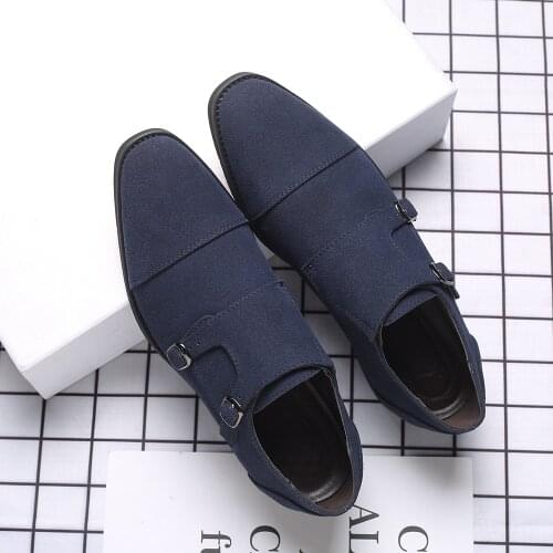 2020 High Quality Hasp Dress Shoes Men Wedding Formal Shoes Business Casual Flat Shoes Men Christmas Party Shoes Big Size 38-48