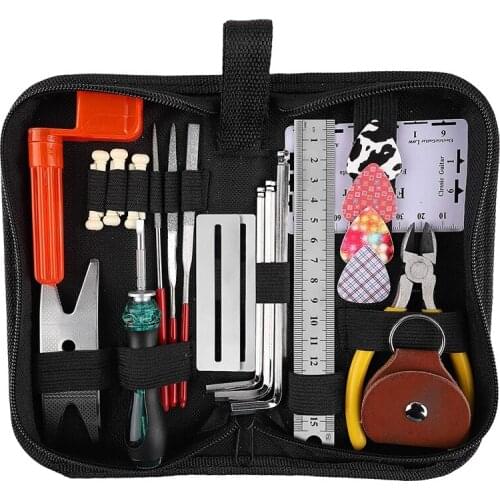 Guitar Repair Maintenance Cleaning Tools Kit 3 in 1 Guitar String Winder Cutter Pin Puller Guitar Fret Rocker Leveling