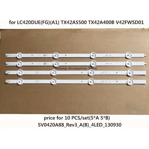 New 10 PCS/set LED backlight strip SV0420A88_Rev3_A(B)_4LED_130930 for LC420DUE(FG)(A1) TX42AS500 TX42A400B V42FWSD01