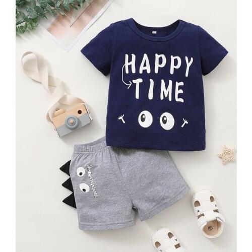 Baby Boy Girl Summer Sets Infant Children Clothes 3D Cartoon Monster Costume for Kids 1 2 3 4 Years Short Outfits 2 Pieces