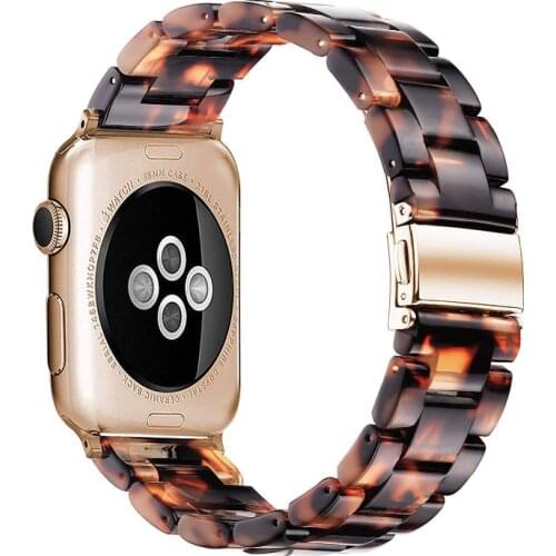 For Apple Watch Series 6 5 4 3 2 1 SE New Stainless Steel & Resin Watchband 44mm 40mm 42mm 38mm Replacement Strap For iWatch