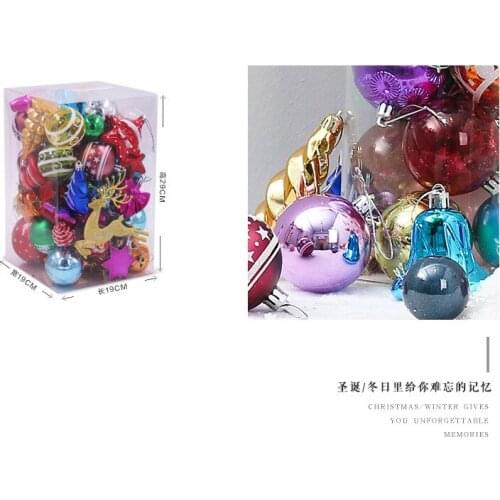 Christmas Ball Tree Decor Ornaments Plastic Shatterproof Baubles Colored Glitter Christmas Party Decoration Family Holiday Party