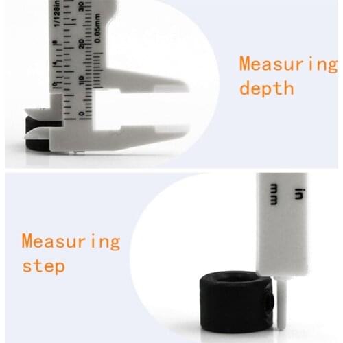 2pcs 0-80mm Double Rule Scale Plastic Vernier Caliper Measuring Student Mini Tool Ruler