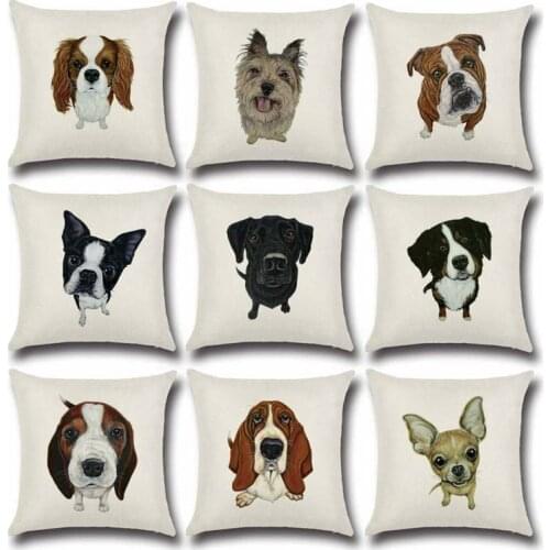 SBB Cartoon sketch dog series cute linen cushion cover Printed Throw Pillows Cases Home Sofa Car Decor Chair Waist Pad 45x45cm