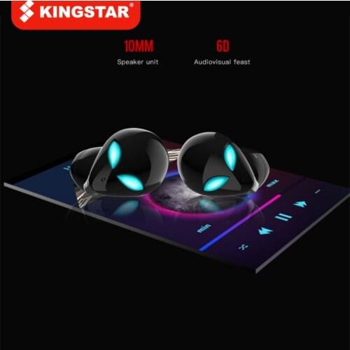 KINGSTAR TWS 5.0 Bluetooth Headset Wireless Headphone Earbuds Earphones Auricular Stereo Waterproof Headset(Black)