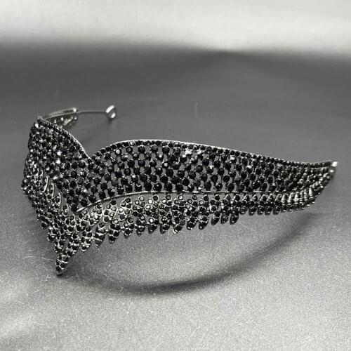 Crown Ornament Bridal Wedding Accessories Simple Alloy Black Handmade Bridal Dress Jewelry can CSV