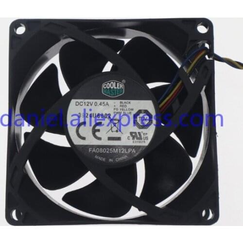 COOLER MASTER 8CM Fan FA08025M12LPA 4-wire PWM Hydraulic Quiet Temperature Control CPU Fan