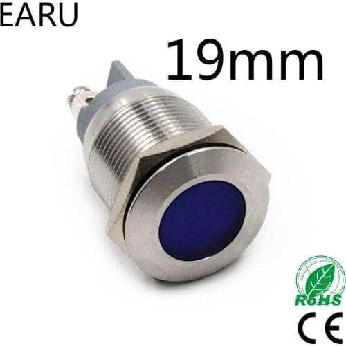19mm IP67 Waterproof LED Metal Signal Indicator Lamp Light Pilot Car Boat Machine Warning Power 5V 12V 24V 220V Red Blue Green