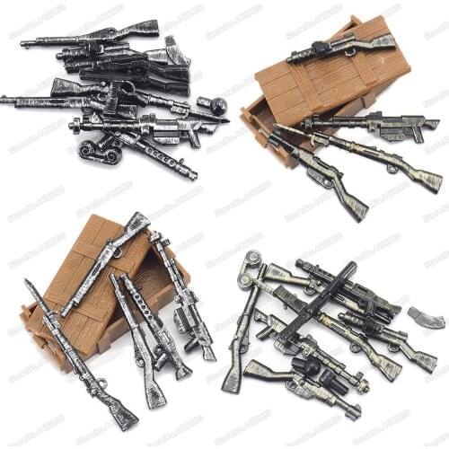 Military Camouflage Assembly Soldier Weapons Building Block Army Equipment Set Figures Accessories Moc WW2 Model Child Gift Toys