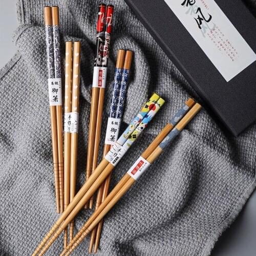 Japanese Eco Friendly Wooden Cutlery Set Outdoor Wooden Handled Kawaii Chopsticks Cutlery Japanese Style Tableware New II50DCSTZ