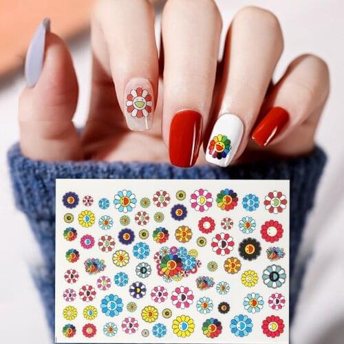 1pc Sunflower with A Smile 3D Adhesive Nail Decal Nail Sticker Nail Decoration Nail Art Nail Ornament Tips Decoration