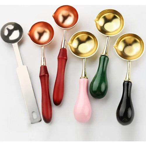 For Sealing Stamp Scrapbooking Decorate Anti-Hot Multi Purpose Metal/Wood/Solid Wood Wax Melting Spoons Card Making Tools 1Pcs