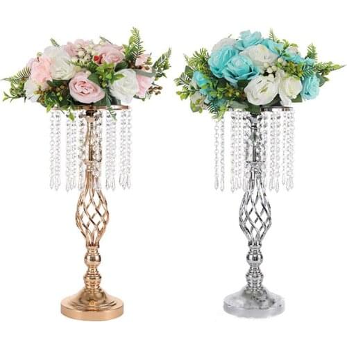 10pcs/Lot Flower Vases Floor Crystal Vases Plant Floral Holder Flower Pots Road Lead for Home Wedding Corridor Decoration ZLY004