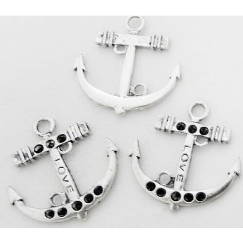 3PCS 34x35MM Vintage Metal Anchor Charms For Necklace Pendant For Bracelet Keychain Alloy DIY Jewelry Making Accessories