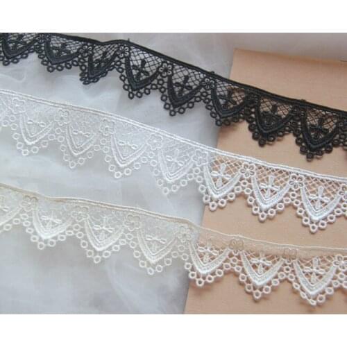 3yards/lot 3.5cm Water Soluble Lace Trim Rayon Rose Retro Cross Embroidered Lacework DIY Craft Garment Accessories X1082